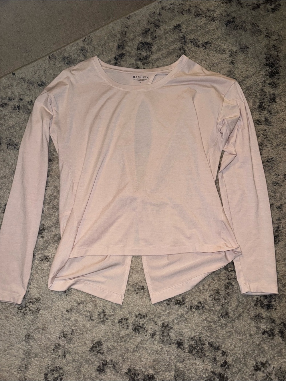 Athleta Pale Pink Long-Sleeve Performance Tee